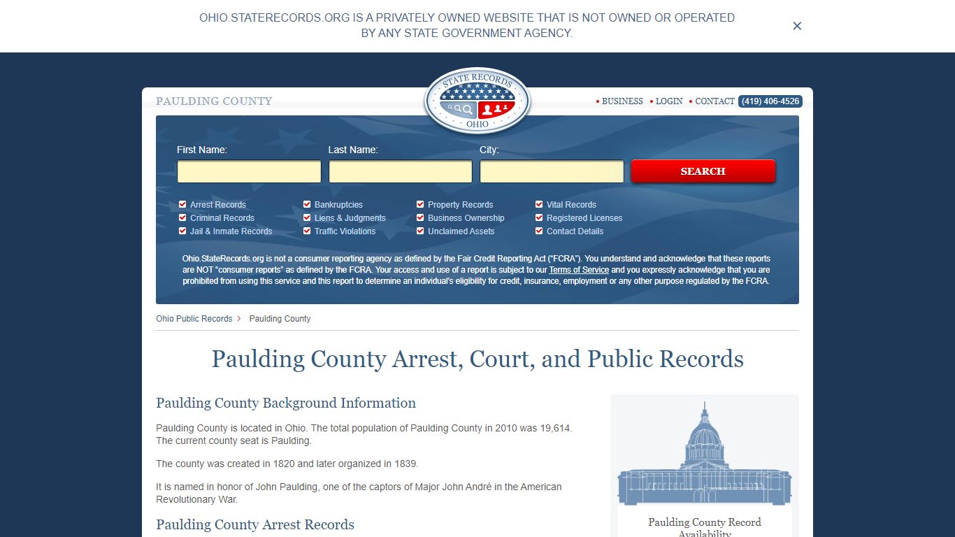 Paulding County Arrest, Court, and Public Records