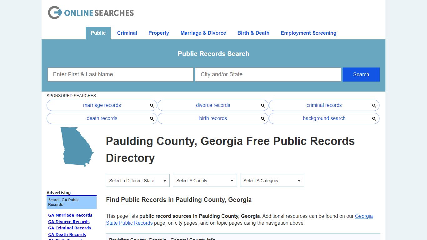 Paulding County, Georgia Public Records Directory